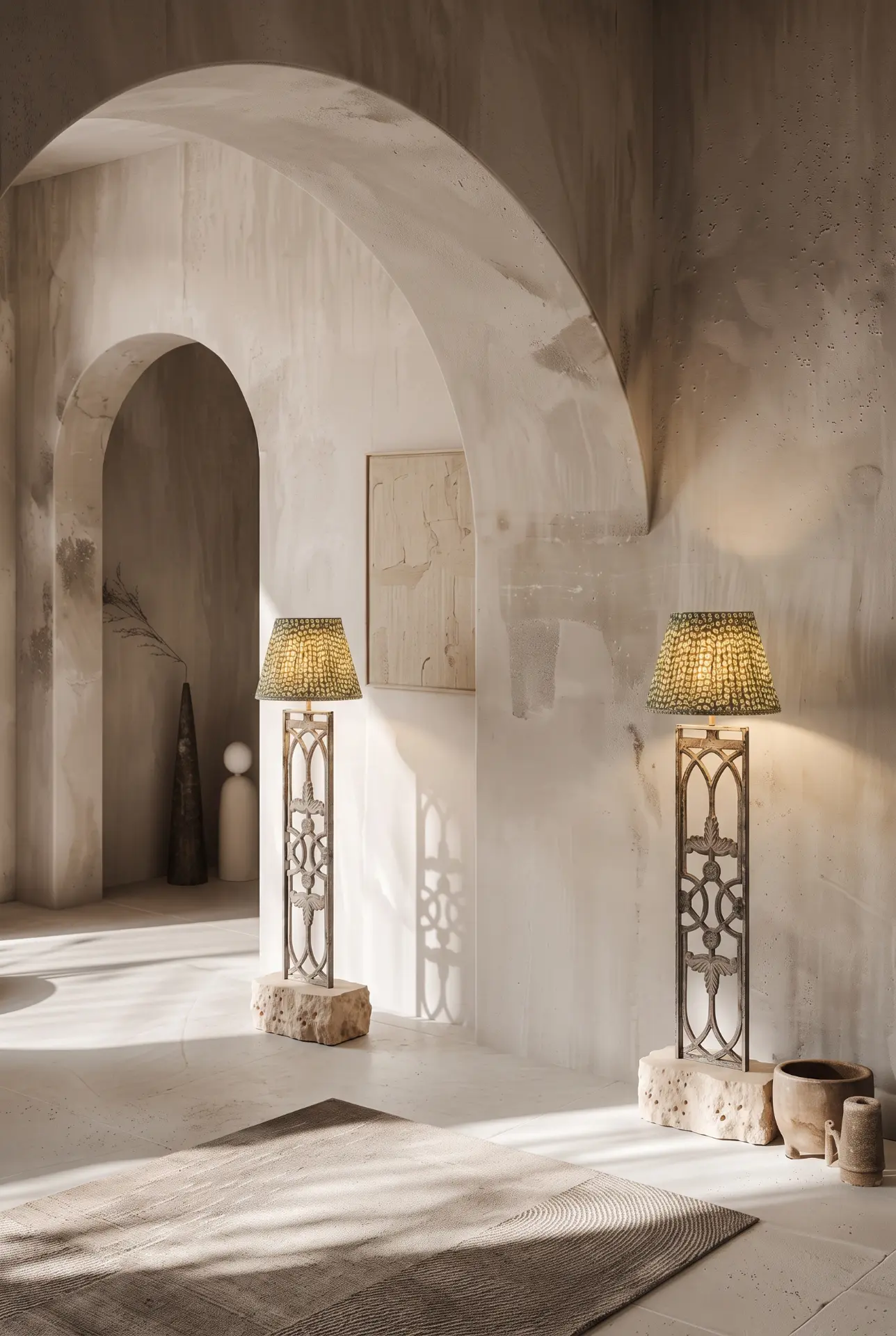 Sculptural Floor Lamp in an interior setting